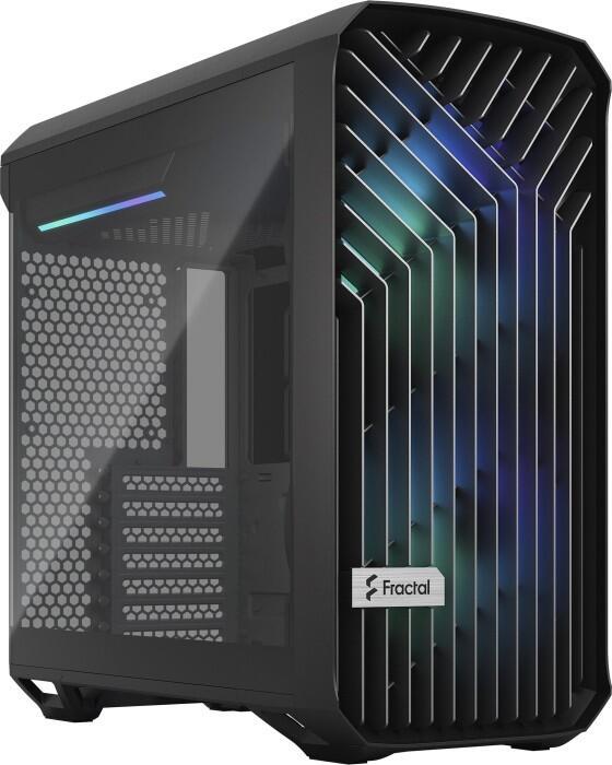 Design frattale Torrent Compact TG tinta luminosa-nera RGB (finestre in vetro legato con illuminazione RGB alloggiamento della