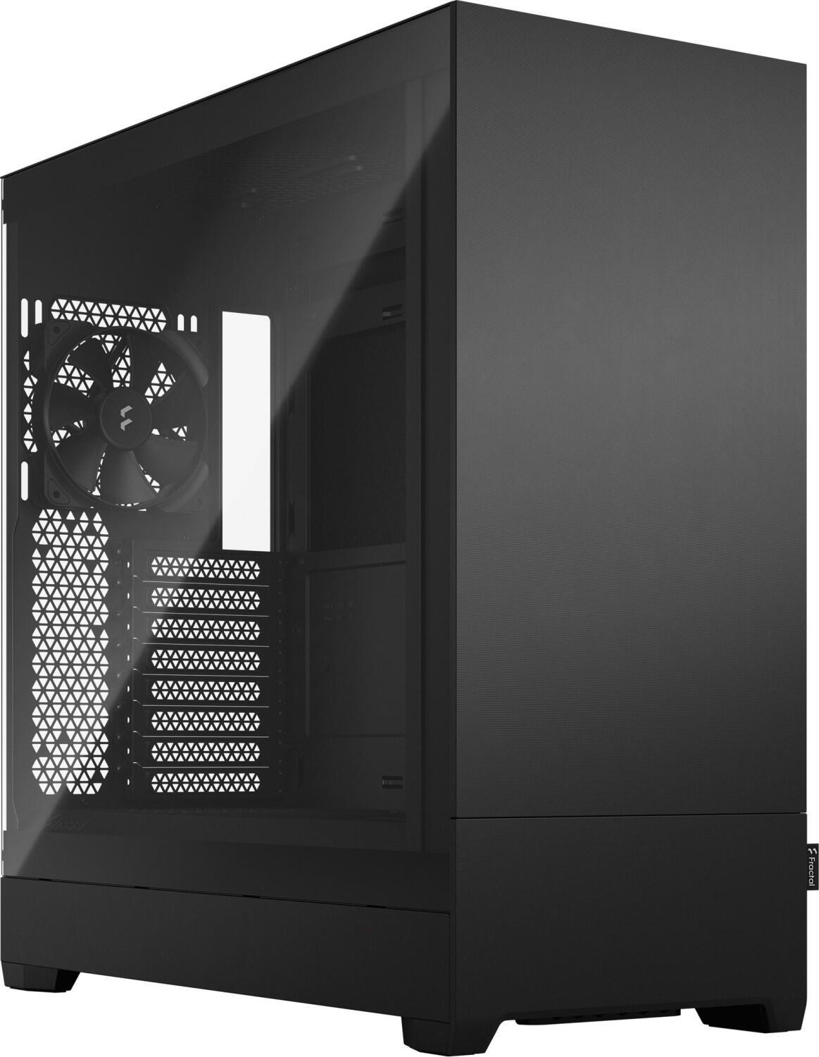 Design frattale pop xl tinta clear black silenziosa (grande torre con finestre laterali in vetro)