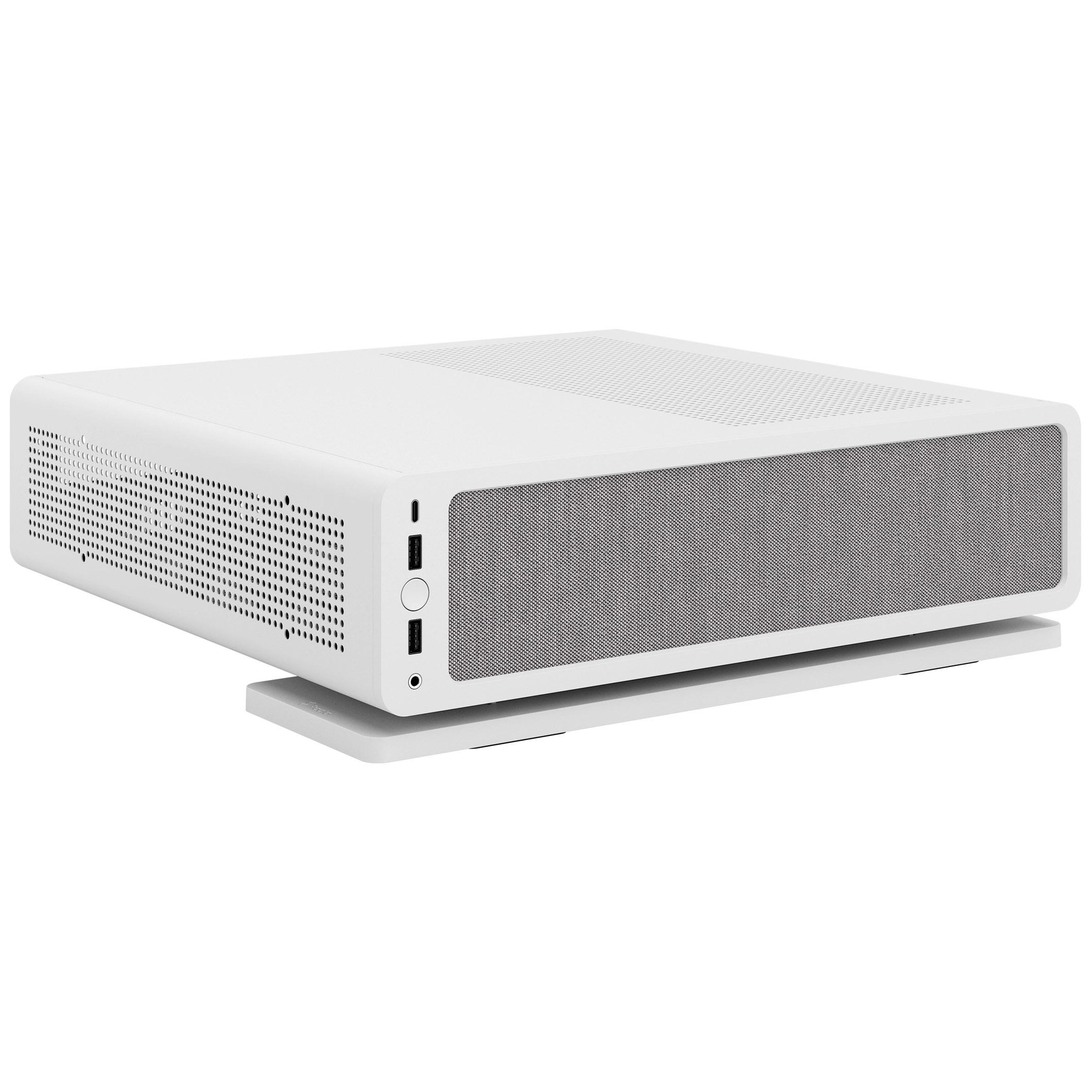 Fractal Design Ridge White SFF Console-Type Case Mini ITX Requires SFX/SFX-L PSU 2 Fans PCIe 4.0 Riser Card USB-C Horizontal/Ve