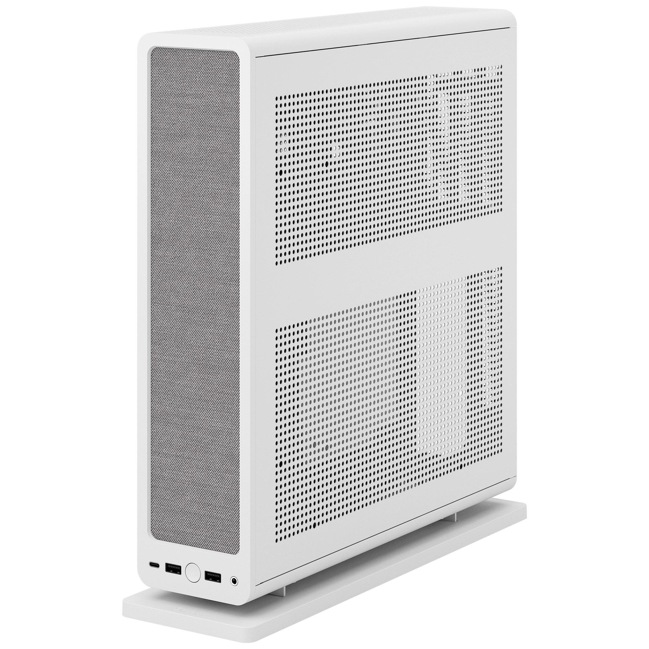 Fractal Design Ridge White SFF Console-Type Case Mini ITX Requires SFX/SFX-L PSU 2 Fans PCIe 4.0 Riser Card USB-C Horizontal/Ve