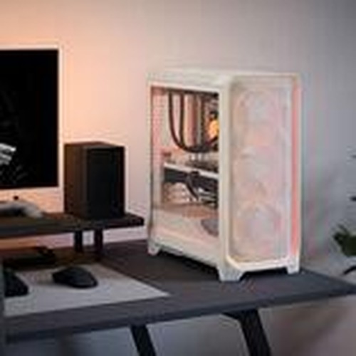 Fractal Design Meshify 3 Ambience Pro RGB [White TG Clear] Gaming Case w/ Clear Window, E-ATX, Mesh Front, 3x RGB Fans, Adjust