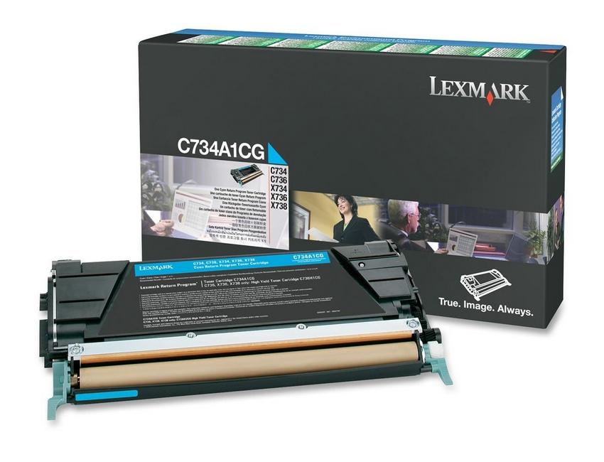 Lexmark C734A1CG cartuccia toner 1 pz Originale Ciano [C734A1CG]