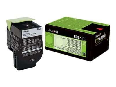 Lexmark 802K cartuccia toner 1 pz Originale Nero [80C20K0]