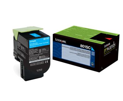 Lexmark 802SC cartuccia toner 1 pz Originale Ciano [80C2SC0]