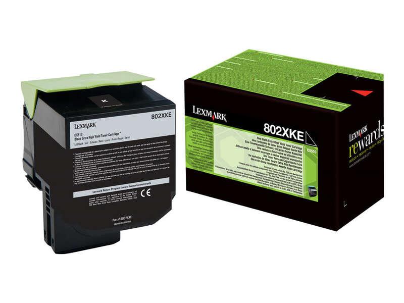 Lexmark 802XK cartuccia toner 1 pz Originale Nero [80C2XK0]