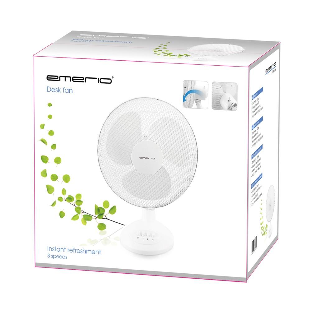 Emerio FN-114202 Bianco | Ventilatore da tavolo | 30 cm, 3 impostazioni di velocita