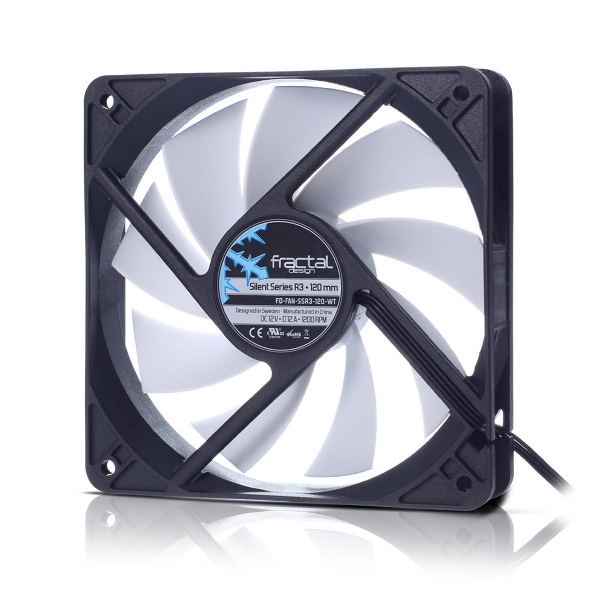 Fractal Design Silent Series R3 120 mm Case per computer Ventilatore 12 cm Nero Bianco (Fractal Design Silent Series R3 12cm Ca