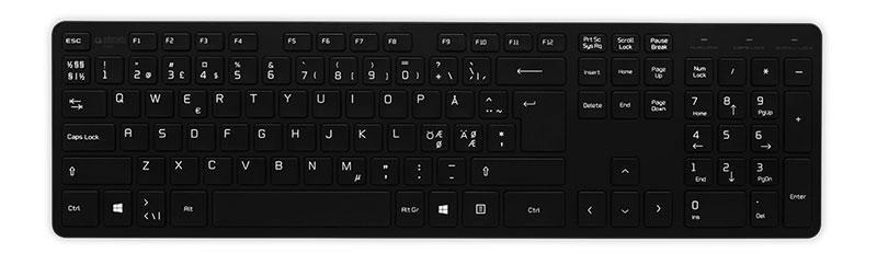 Slim keyboard Black - Nordic - Warranty 12M