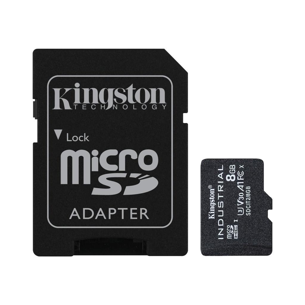 8GB microSDHC Ind C10 adapt
