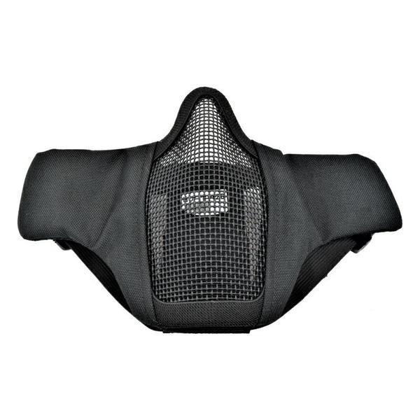 ROYAL MASCHERA FACCIALE MENTONIERA NERA RETE IN METALLO E TESSUTO ELASTICO WO-MA42B