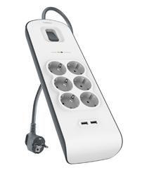 Belkin BSV604vf2M Bianco 6 prese(e) AC 2 m