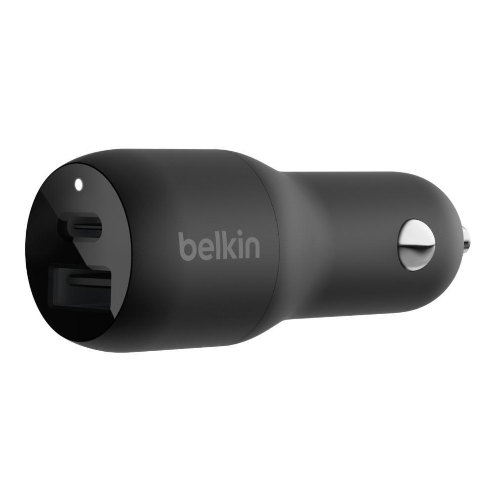 Caricabatteria da auto a doppia porta Belkin Boost Charge USB-C/USB-A con PPS 37W