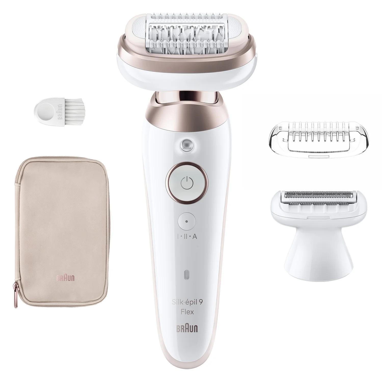 Braun Silk-ÃƒÂ©pil 9 Flex 9-030 3D 40 pinzette Rosa, Bianco