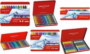 Caran D'ACHE WaterColor Wax -Nencil Neocolor II, round di cera di cera a 15 vie con guscio di carta, acqua -Memabile, -1 pezzo