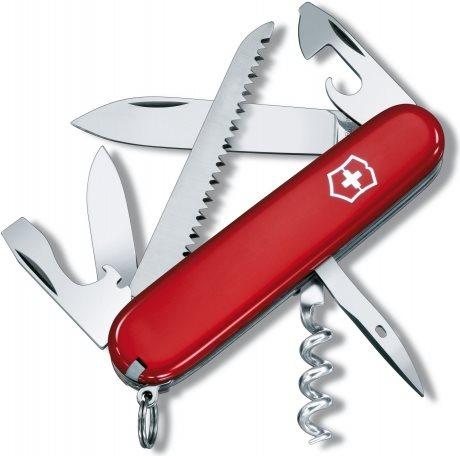 Victorinox V-1.36 13 Coltello tascabile Camper, manico in legno, rosso