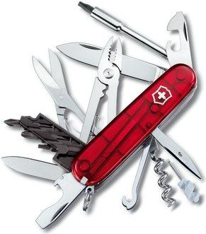 Coltello tascabile Victorinox V-1.77 25.T Cyber Ã¢â‚¬â€¹Ã¢â‚¬â€¹Tool M, rosso trasparente