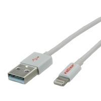 ROLINE - Cavo di ricarica/dati per iPad/iPhone/iPod - Lightning / USB - USB tipo A 4 pin (M) - Lightning (M) - 1 m - schermato