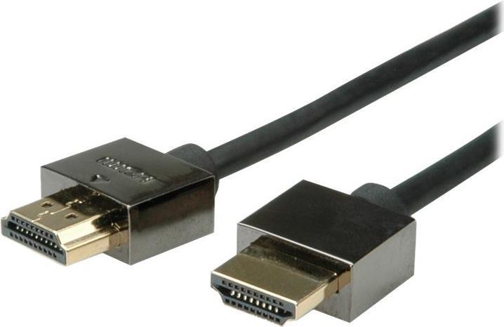 ROLINE HDMI 1m cavo HDMI HDMI tipo A [Standard] Nero (ROLINE Notebook HDMI HS Cable+Eth. M/M. Black 1.0m)