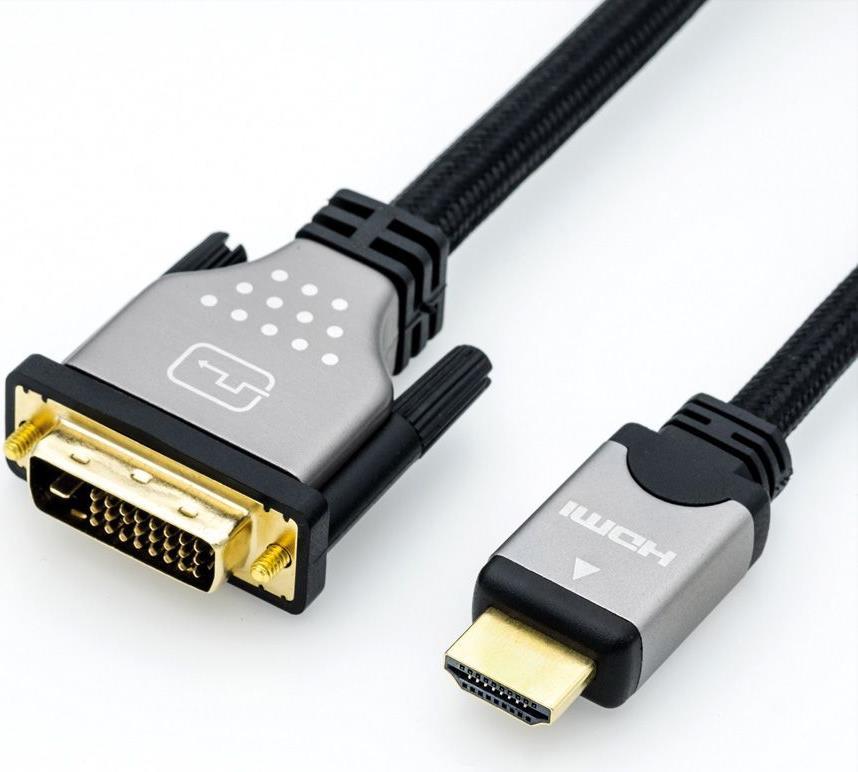 11.04.5873, 5 m, HDMI, DVI, maschio, maschio, oro