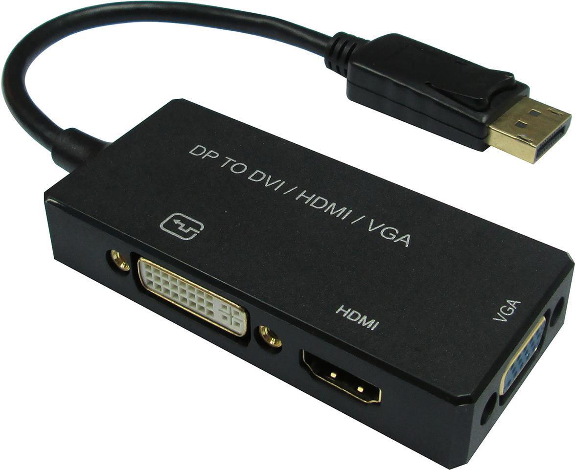 12993153, 0,1 m, DisplayPort, VGA D-Sub + HDMI + DVI, Maschio, Femmina, Dritto