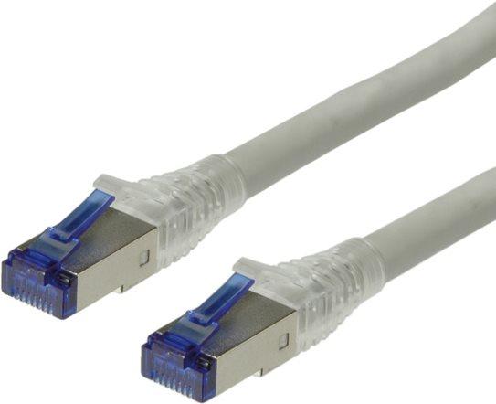 Valore - Cavo patch - RJ -45 (M) a RJ -45 (M) - 90 M - SFTP, PIMF - CAT 6A - Halogen -Green, sagomato, robusto - grigio (21.99.