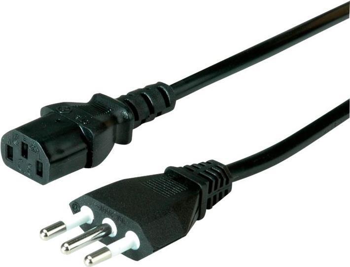Valore - Cavo di alimentazione - CEI 23-50 (M) a IEC 60320 C13 dritto - AC 250 V - 10 A - 1,8 m - Black - Italia