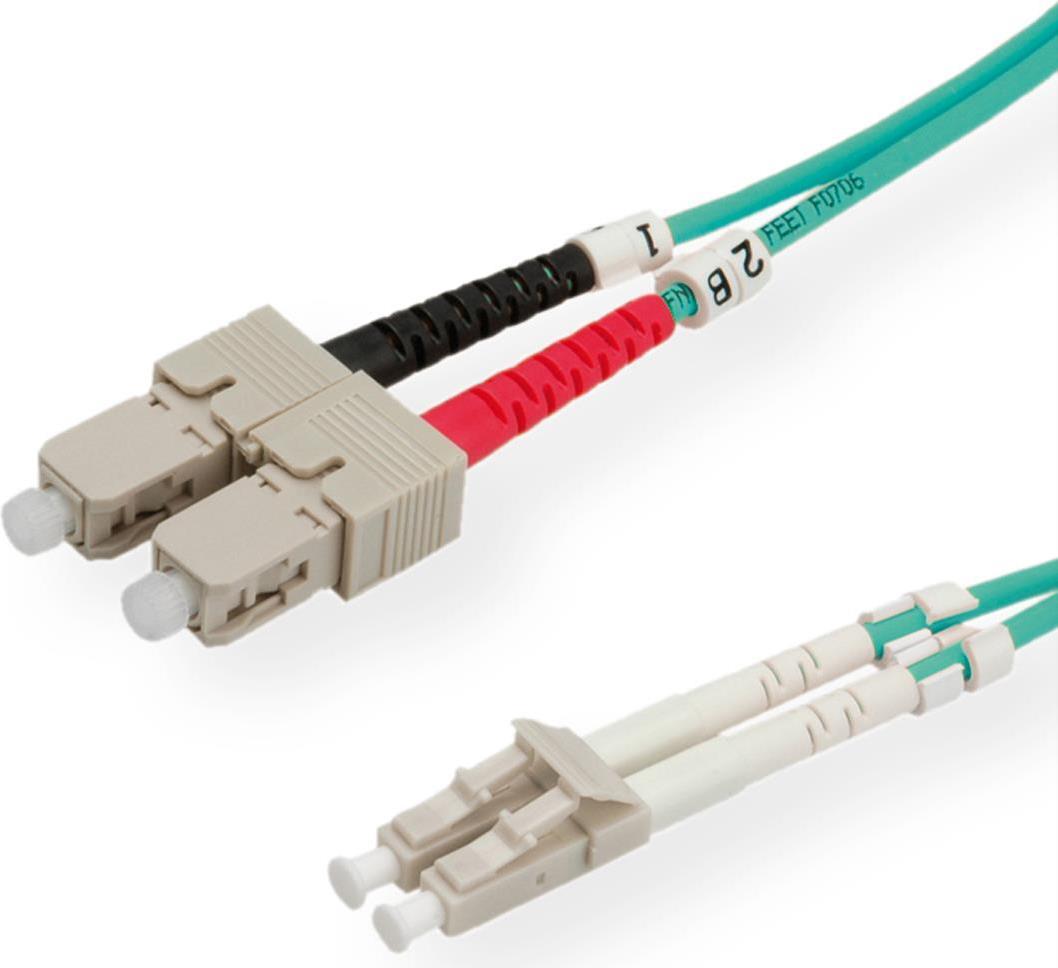 Value Fibre Optic Jumper Cable, 50/125Ãƒâ€šÃ‚Âµm, LC/SC, OM3, turquoise 0.5 m cavo a fibre ottiche Turchese (VALUE F