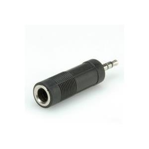 ROLINE 11.09.4443 adattatore per inversione del genere dei cavi 3.5mm 6.35mm Nero (ROLINE Stereo Adaptor 3.5mm Male - 6.35mm Fe