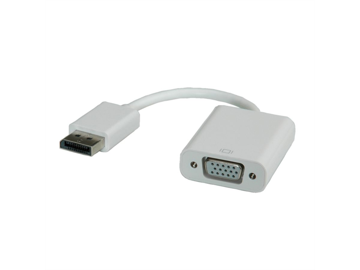 Adattatore DisplayPort-VGA, DP ST - VGA BU, VGA D-Sub, DisplayPort, maschio, femmina, bianco