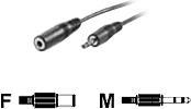 Valore Secomp - Cavo audio - Mini -telefono stereo da 35 mm (m) a mini -telefono stereo da 35 mm (w) - 3 m - nero (11.99.4353)