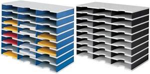 Styro Basic Unit Stirodoc trio, 24 scomparti, nero/grigio 24 standard compartimenti: 3-largo/8-alto, pavimento/coperchio: grigi