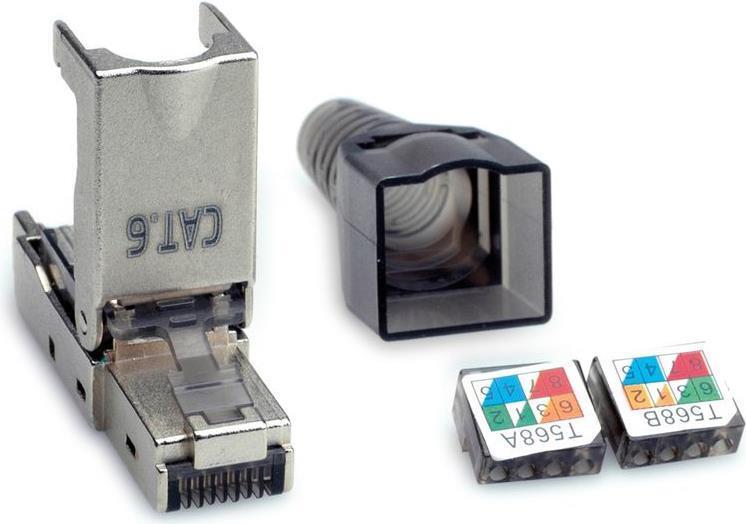 Valore 26.99.0371 - RJ-45 - Argento - Policarbonato (PC) - Zinco - Cat6e - Oro - ISO/IEC11801 - IEC60603-7 (26.99.0371)