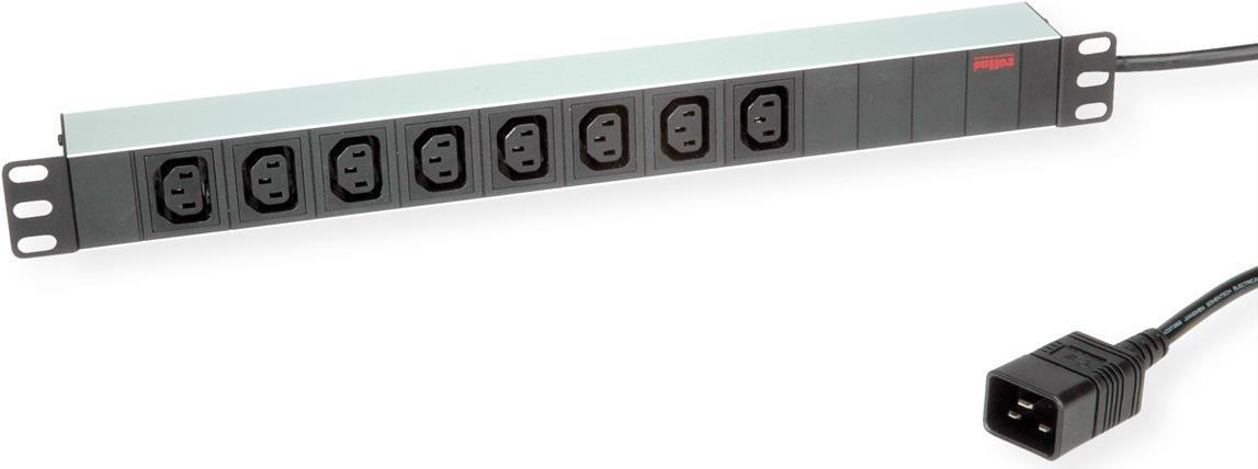 Roline 19 "-Socket Strip 8 Soggetto C13 Curres C20 alluminio 20 m (19 luglio 1627)