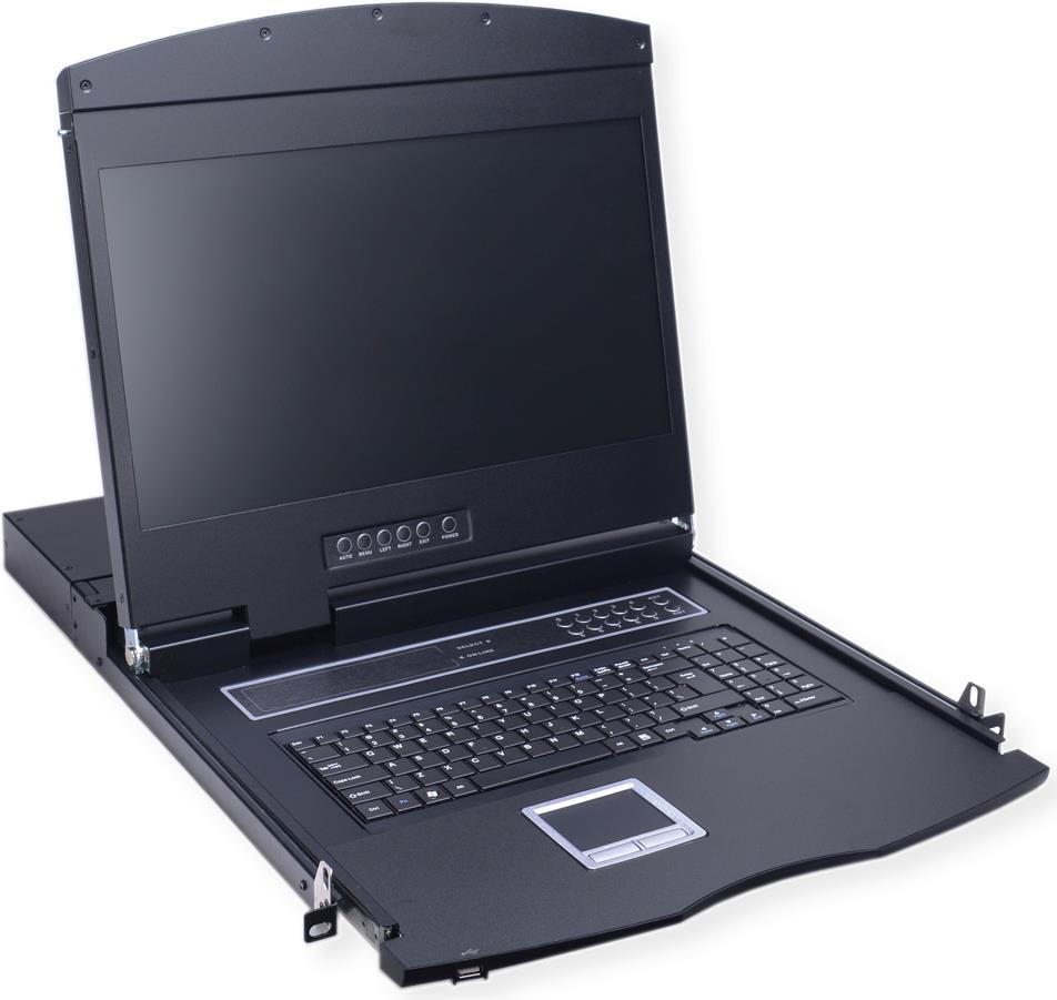 Console KVM con switch KVM - 8 porte - USB - tedesco - 48 cm (19 pollici)