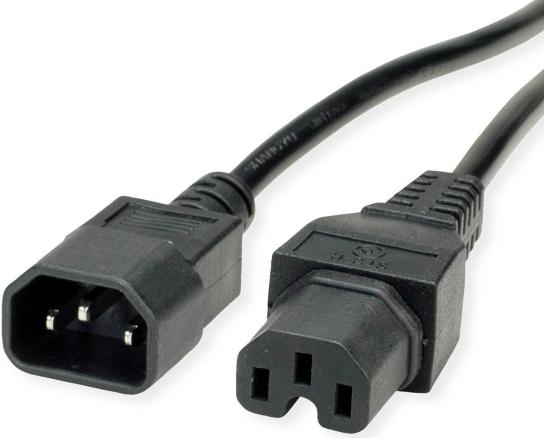 Valore 19.99.1120 cavo di alimentazione nero 05 m Accoppiatore C14 Accoppiatore C15 (19.99.1120)