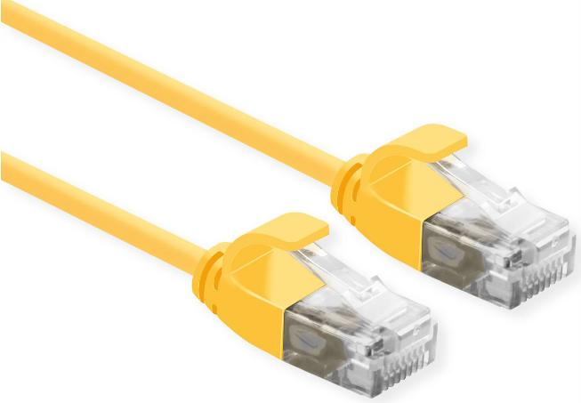 ROLINE CAVO UTP DATA CENTER PATCHCORD CAT.6A, CLASS EA, LSOH, SLIM, GIALLO, 1M
