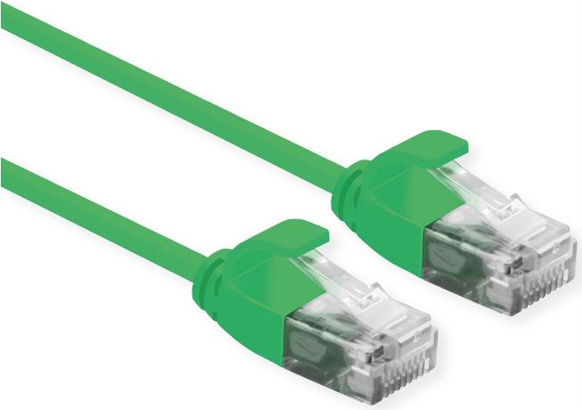ROLINE CAVO UTP, DATA CENTER PATCHCORD CAT.6A/CLASS EA, LSOH, SLIM, VERDE, 0.5M