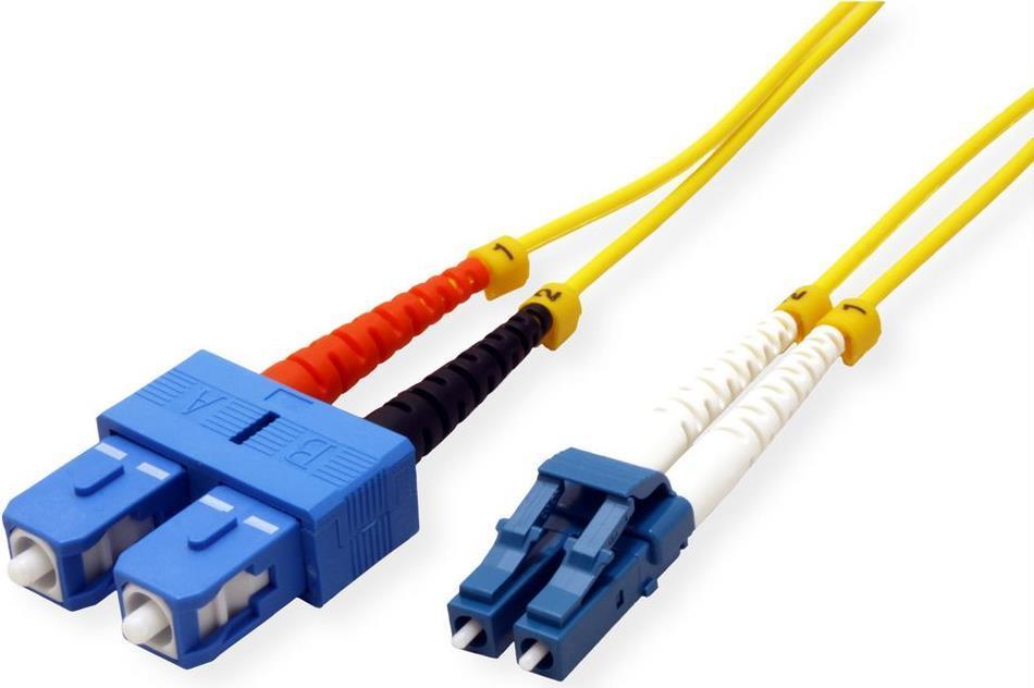 Roline - Cavo patch - LC single mode (M) a SC single mode (M) - 5 m - fibra ottica - 9/125 micron - OS2 - senza alogeni - giall