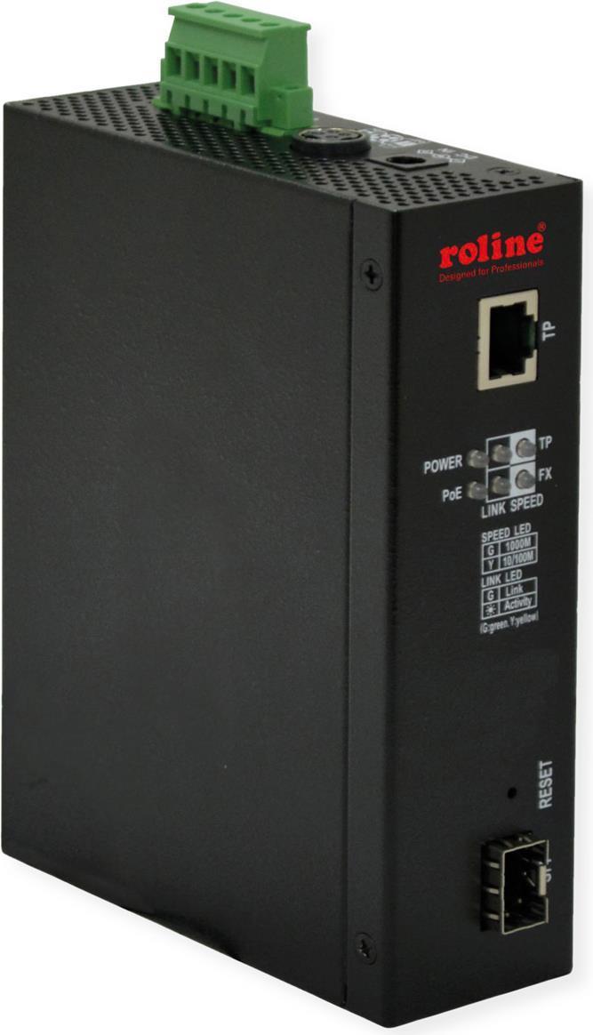 Conv.ind. Gigabit Eth. RJ45-LC con PoE IEEE802.3af-at-bt - Convertitore - Cavo in fibra ottica