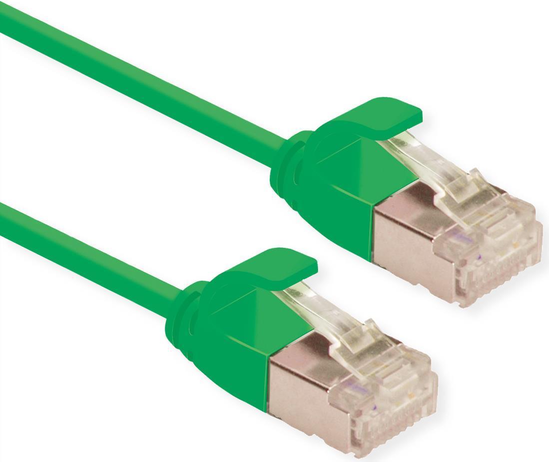 Secomp Roline Datacenter - Cavo patch - RJ -45 (M) a RJ -45 (M) - 1,5m - U/FTP - CAT 6A - alogeno -este, sagomata, senza ganci,