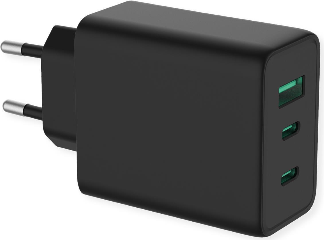 Valore USB Charger con euro plug 3 porte (tipo A 2x di tipo C) 65W tecnologia GAN (19.99.1096)