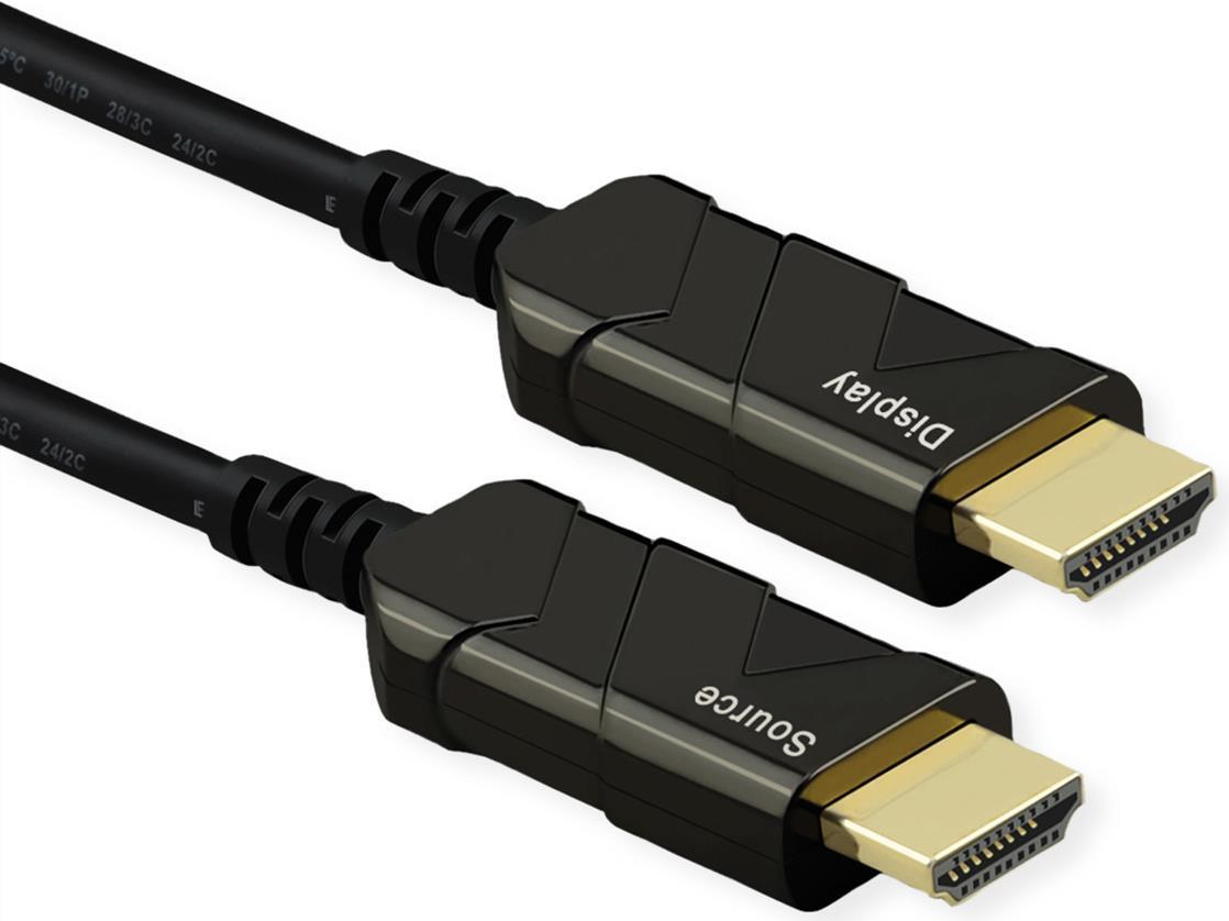 Roline - Ultra High Speed - HDMI Cavo con Ethernet - HDMI può essere HDMI con - 50 m - schermato - Black - Supporto 8K 60 Hz (