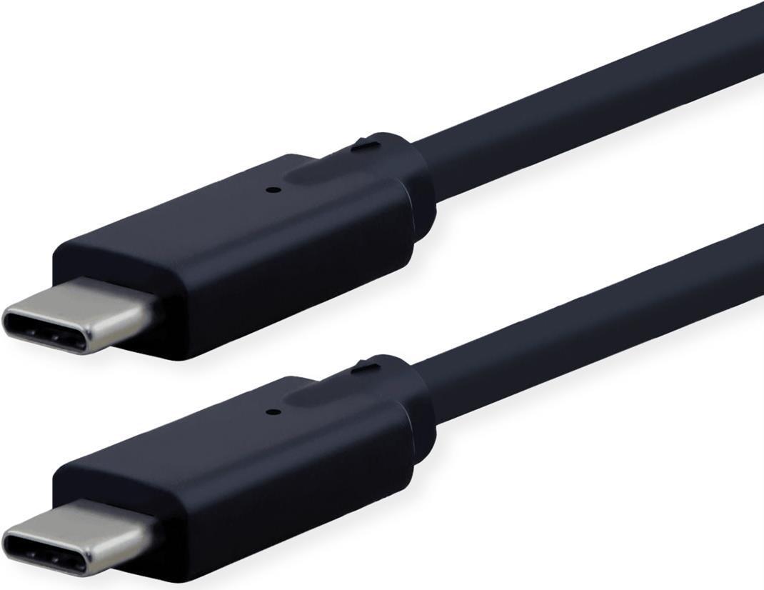 Roline - Cavo USB - 24 pin USB -C (M) a 24 pin USB -C (M) - USB 3.2 - 48 V - 5 A - 15 m - Alimentazione USB (240 W) - Nero (11.