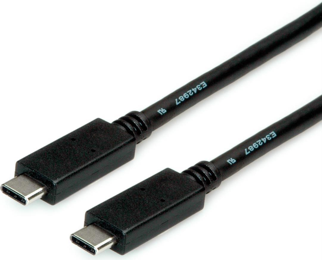 Roline - cavo USB - 24 pin USB -C (M) a 24 pin USB -C (M) - USB 3.2 Gen 2 - 20 V - 5 A - 2 M - Nero (11.02.9055))