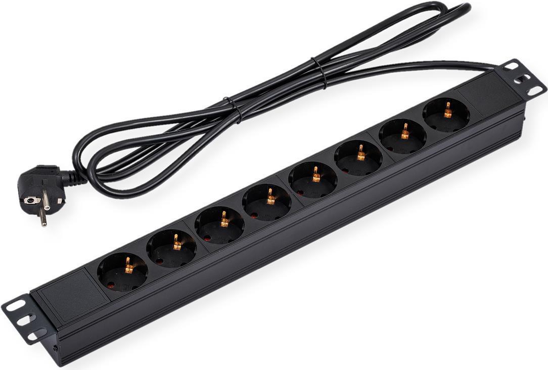 Valore 48,30 cm (19 ") 1H Strip 8 volte 1,8 m Linea di alimentazione - Striscia socket - 1,8 m - Modulo rack (19.99.1632)