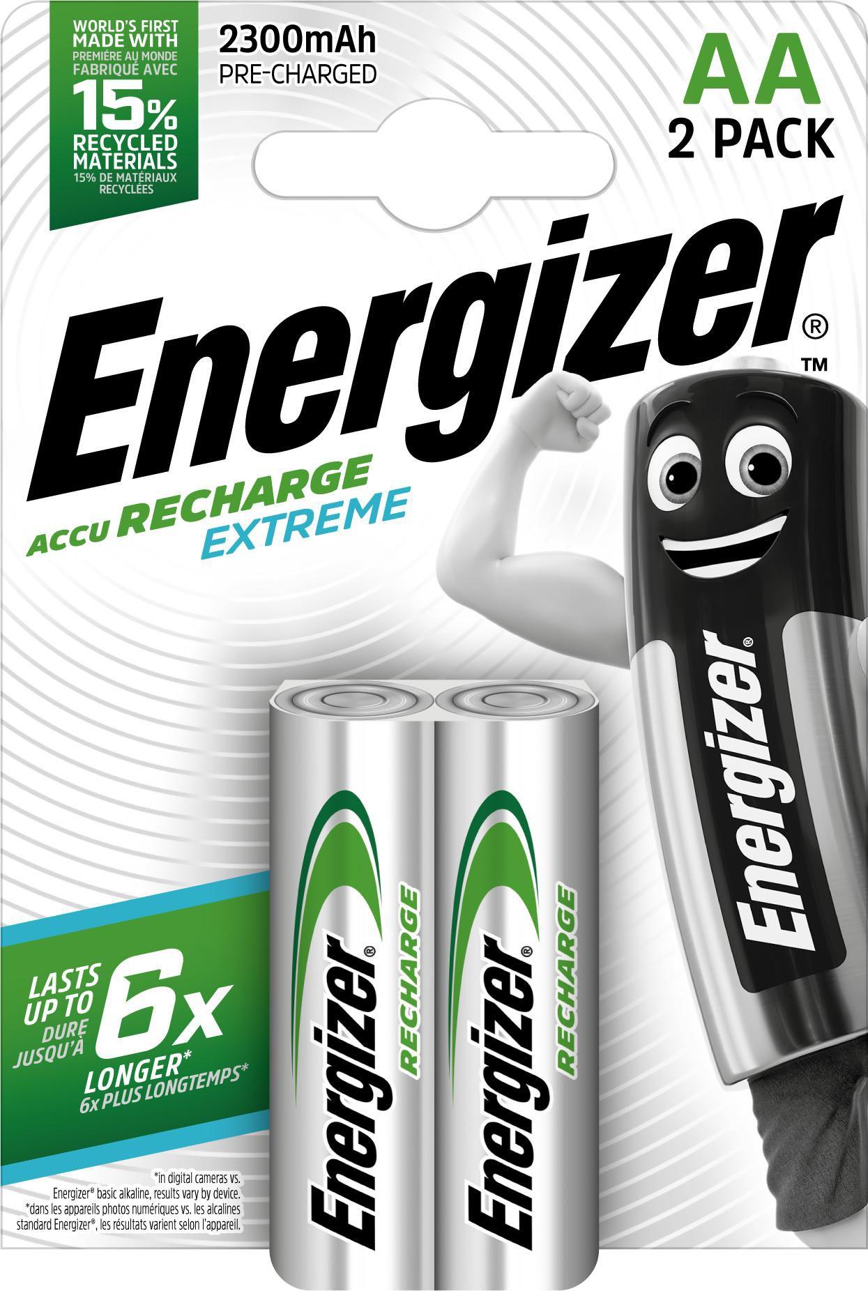 BLISTER 2 PILE RICARICABILI AA E300849500 - ENERGIZER EXTREM