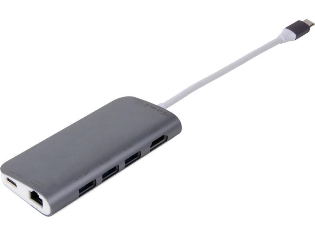 LMP Dock USB-C (comp. M1) con 1x HDMI, 3x USB 3.0, Ethernet, SD/MicroSD, 1x USB-C - colore space gray