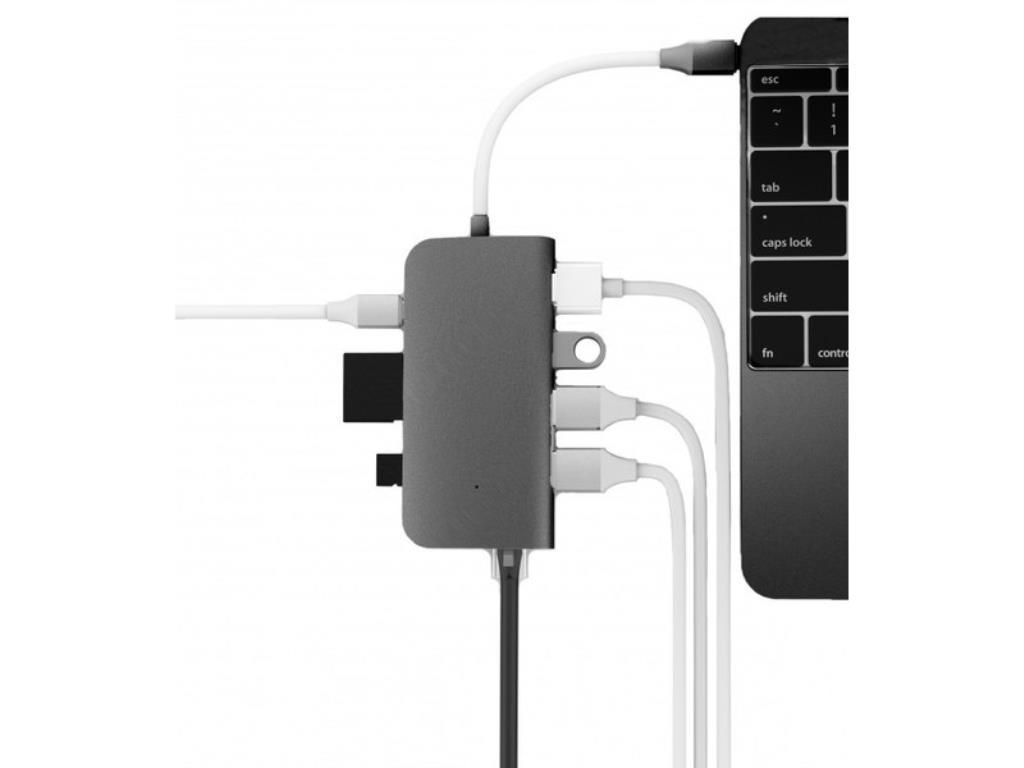 LMP Dock USB-C (comp. M1) con 1x HDMI, 3x USB 3.0, Ethernet, SD/MicroSD, 1x USB-C - colore space gray
