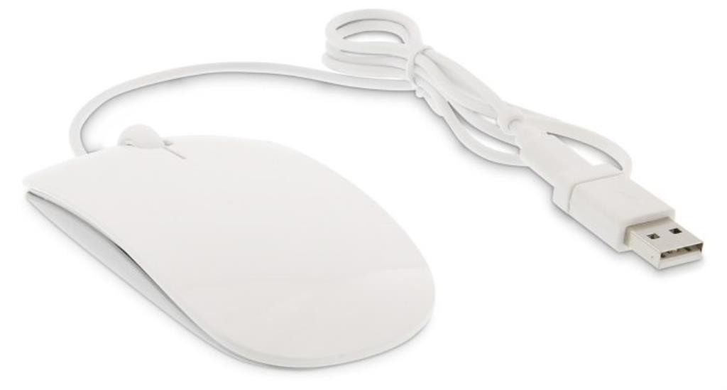 LMP Easy Mouse USB-C, 2 tasti + scroll, ottico 1600 dpi, Silver/Bianco, con adattatore USB3.0