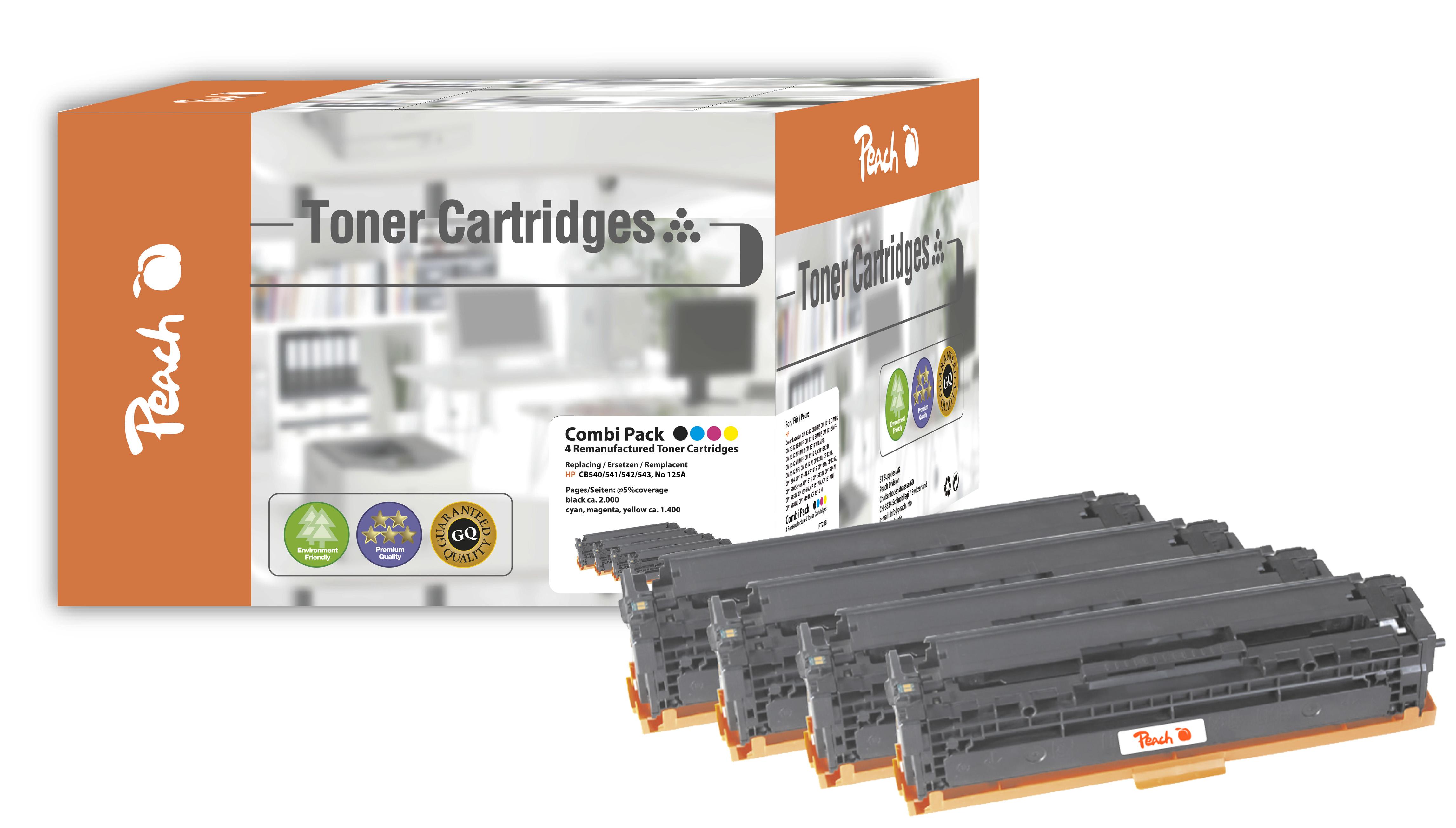 Peach 110849 cartuccia toner 4 pz Nero, Ciano, Magenta, Bianco